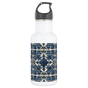 Botella De Agua Baldosas Mediterráneas, Portuguesas, Azulejo, Mayó