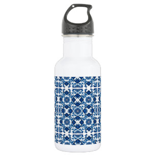 Botella De Agua Baldosas Mediterráneas, Portuguesas, Azulejo, Mayó