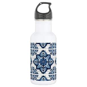 Botella De Agua Baldosas Mediterráneas, portuguesas, Azulejo, Mayó