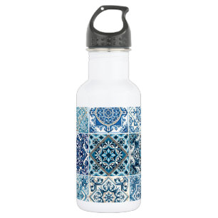 Botella De Agua Baldosas Mediterráneas, portuguesas, Azulejo, Mayó