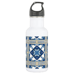 Botella De Agua Baldosas Mediterráneas, Portuguesas, Azulejo, Mayó
