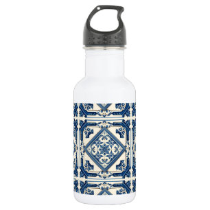 Botella De Agua Baldosas Mediterráneas, portuguesas, Azulejo, Mayó