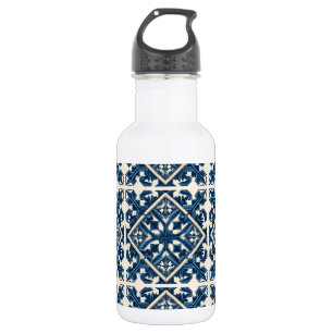 Botella De Agua Baldosas Mediterráneas, Portuguesas, Azulejo, Mayó