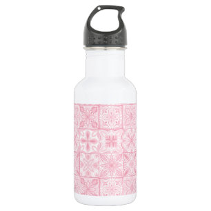 Botella De Agua Baldosas orgánicas en rosa