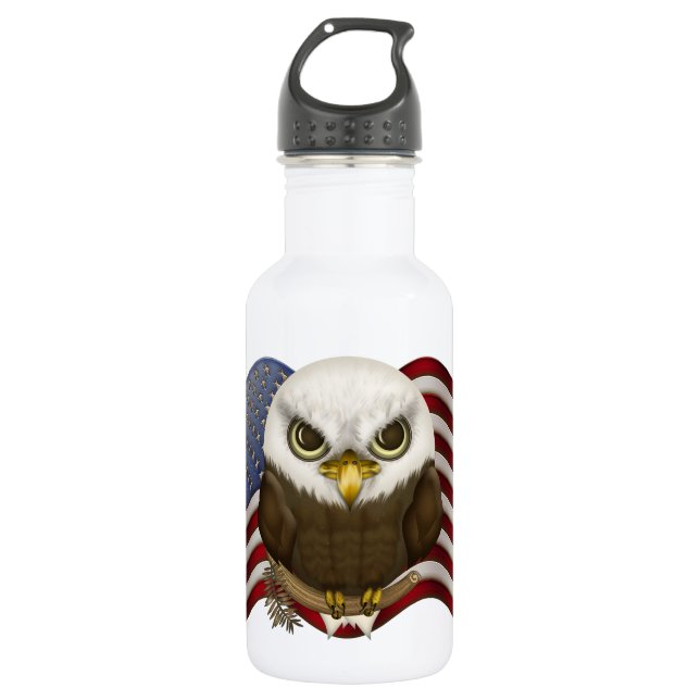 Botella De Agua Baldwin Eagle calvo lindo (Anverso)