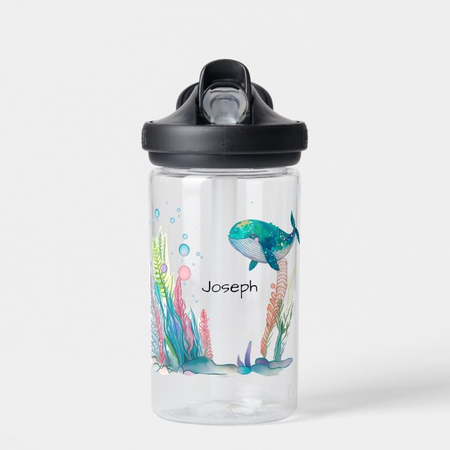 Botella De Agua Ballenas submarinas personalizadas (Delante)