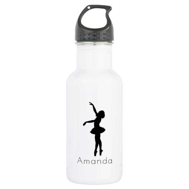 Botella De Agua Ballerina Black Silhouette Personalizada (Anverso)