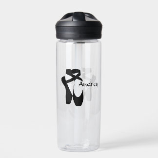 Botella De Agua Ballet Ballerina Black Pointe Personalizado