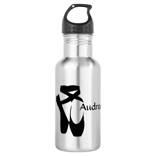 Botella De Agua Ballet Ballerina Black Pointe Personalizado 18oz (Anverso)