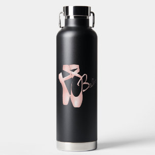 Botella De Agua Ballet Ballerina Pink Pointe Shoes Negro