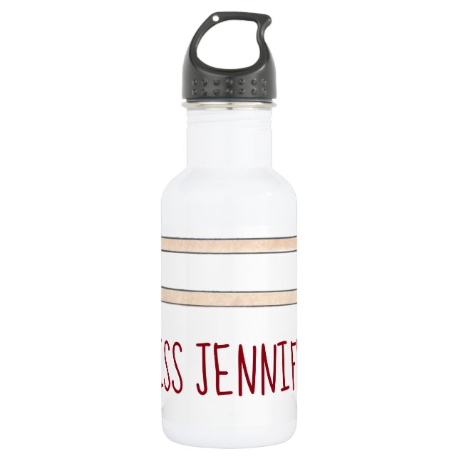 Botella De Agua Ballet personalizado Barre Ballerina Maestra de Ba (Anverso)