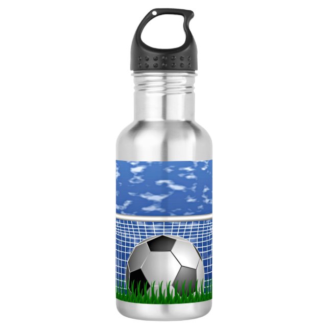 Botella De Agua Balón de fútbol en la red, diseño popular, (Anverso)