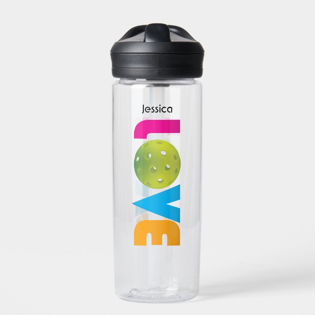 Botella De Agua Baloncesto Amor, nombre personalizado o texto (Delante)