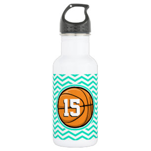Botella De Agua Baloncesto; Aqua Green Chevron