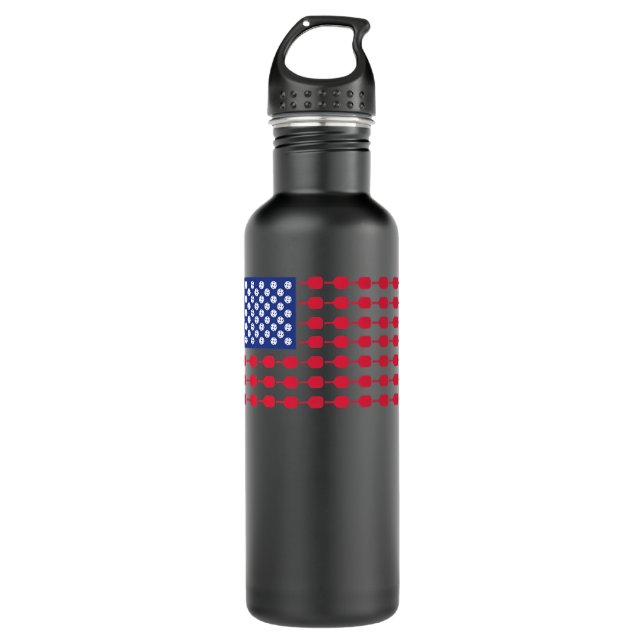 Botella De Agua Baloncesto Bandera Americana Patriótica 4 de julio (Anverso)