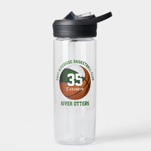 Botella De Agua Baloncesto blanco verde colores niños deportes