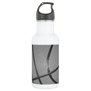 Botella De Agua Baloncesto blanco y negro