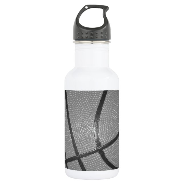 Botella De Agua Baloncesto blanco y negro (Anverso)