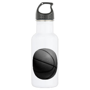 Botella De Agua Baloncesto blanco y negro