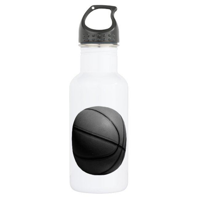 Botella De Agua Baloncesto blanco y negro (Anverso)