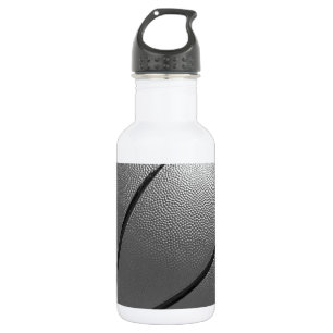 Botella De Agua Baloncesto blanco y negro