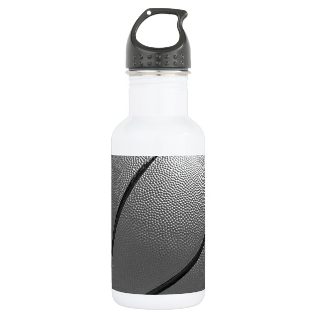 Botella De Agua Baloncesto blanco y negro (Anverso)