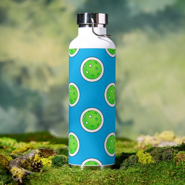 Botella De Agua Baloncesto Bolas de Polka Verde Puntos de Polka Az (Exterior)