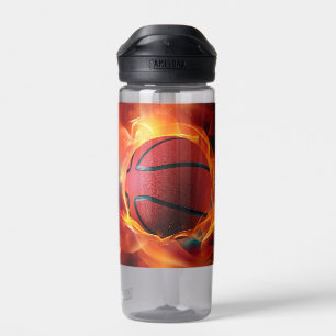 Botella De Agua Baloncesto de floración de nombre personalizado