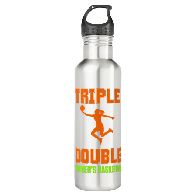Botella De Agua Baloncesto femenino triple doble (Anverso)