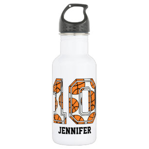 Botella De Agua Baloncesto personalizado número 10