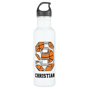 Botella De Agua Baloncesto personalizado número 9