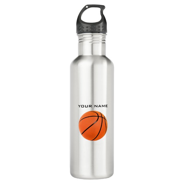 Botella De Agua Baloncesto Su Nombre (Anverso)
