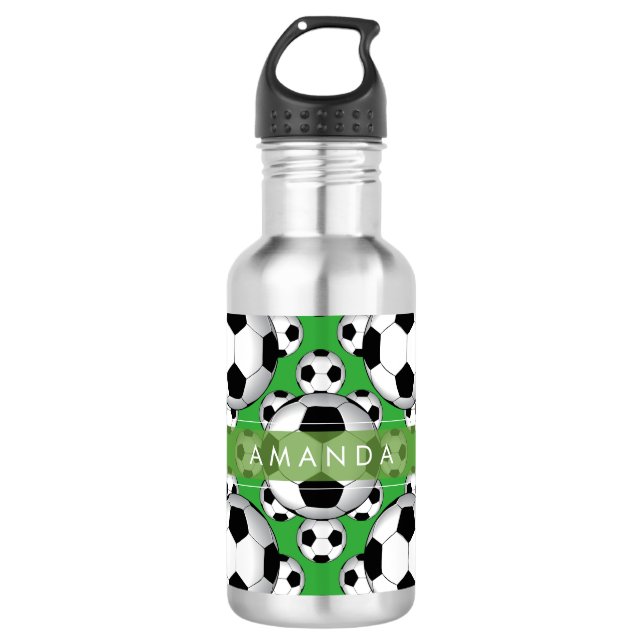 Botella De Agua Balones de fútbol DIY PixDezines (Anverso)