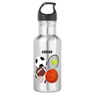 Botella De Agua Balones Deportivos Personalizados Nombre Escuela