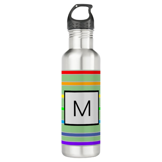 Botella De Agua Bandas arcoiris monográficas (Anverso)