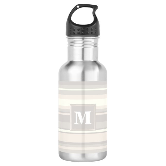 Botella De Agua Bandas beige monogramo (Anverso)