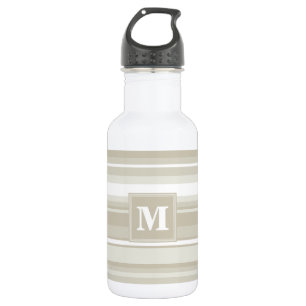 Botella De Agua Bandas de arenisca monogramo