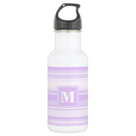 Botella De Agua Bandas de lilac monogramo
