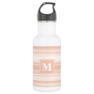 Botella De Agua Bandas de melocotón monograma