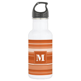 Botella De Agua Bandas de naranja monogramo