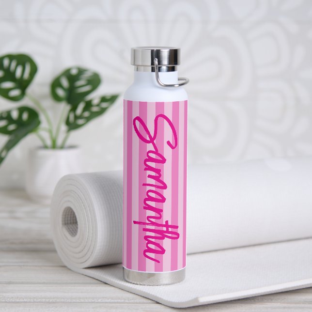 Botella De Agua Bandas de tonos rosa cálidos personalizadas (Yoga)