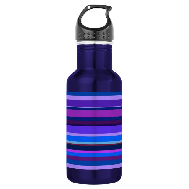 Botella De Agua Bandas horizontales azules y violetas (Anverso)