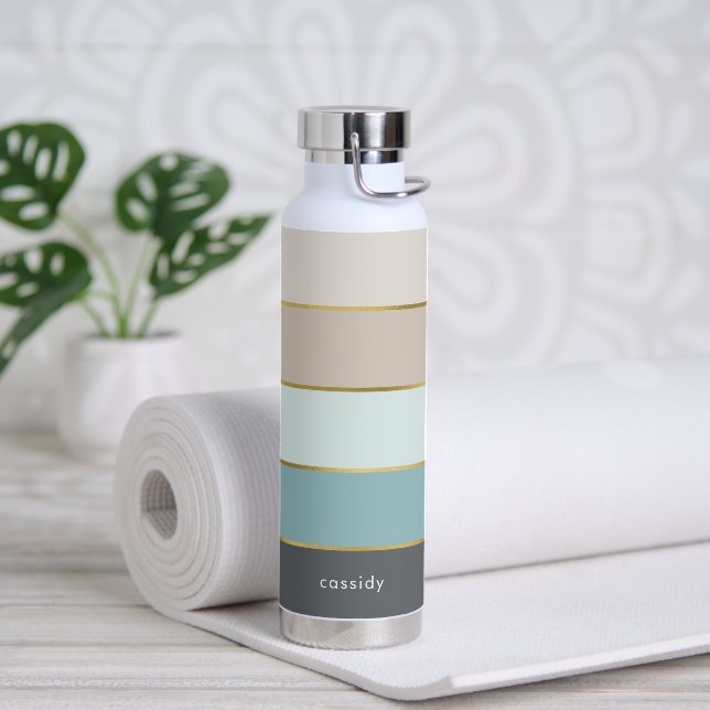 Botella De Agua Bandas negrita mínimas personalizadas (Yoga)