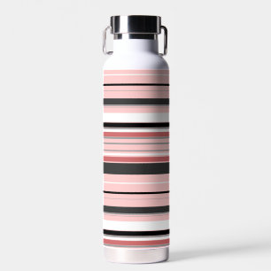 Botella De Agua Bandas rosadas grises y cortas