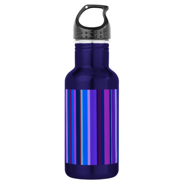Botella De Agua Bandas verticales azul y violeta (Anverso)