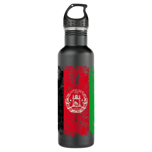 Botella De Agua BANDERA AFGANA | Regalo de bandera de Afganistán d (Anverso)