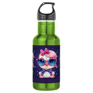 Botella De Agua Bandera Americana con Flamingo Cartoon-69680