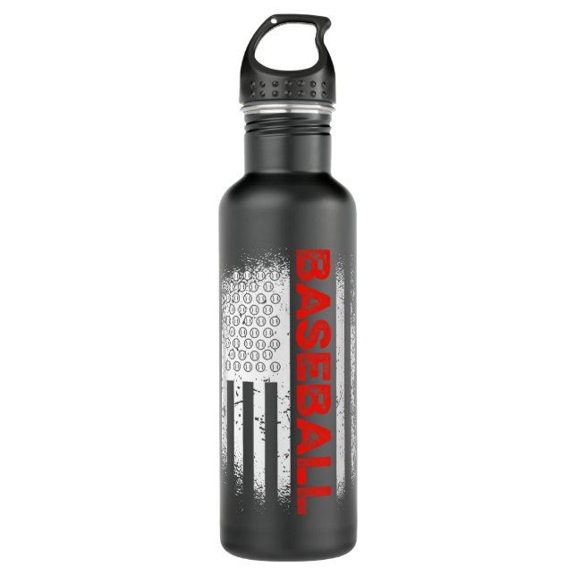 Botella De Agua Bandera Americana de Béisbol Hombres Hombres Hombr (Anverso)