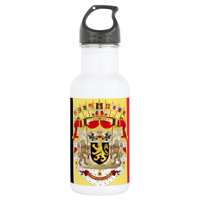 Botella De Agua Bandera belga y COA (Anverso)