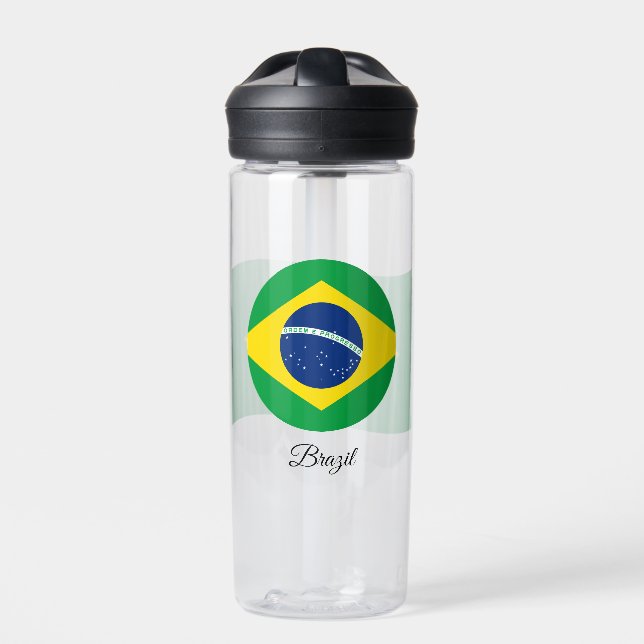 Botella De Agua Bandera brasileña, Brasil patriótico (Delante)